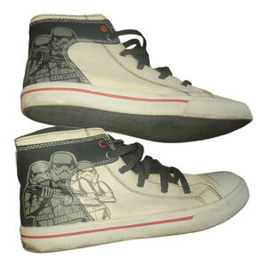 Star wars black white rebels stormtroopers high top sneakers shoes 6 boys 8 wmn